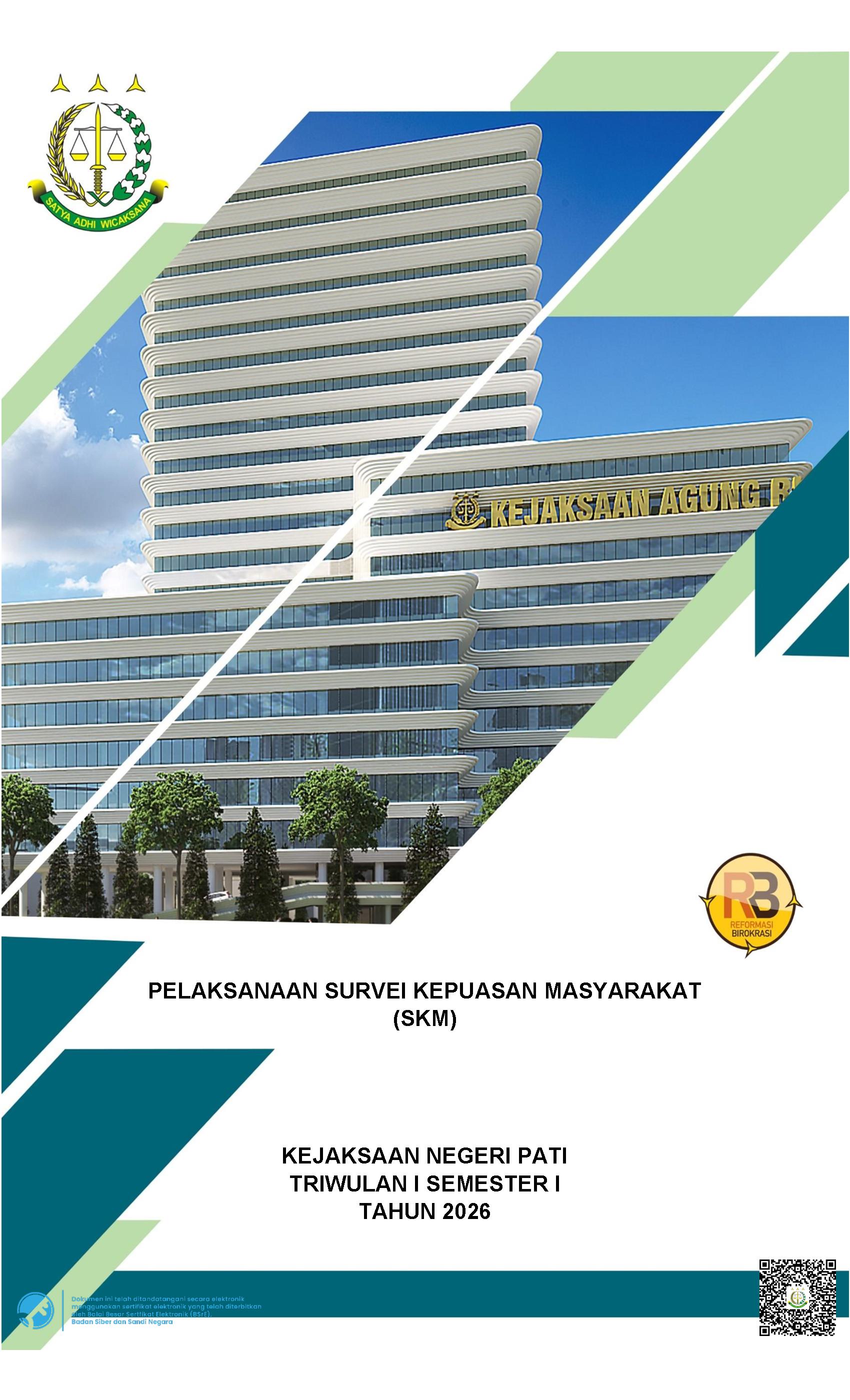 Indeks Kepuasan Masyarakat Kejaksaan Negeri Pati Triwulan I Tahun 2026